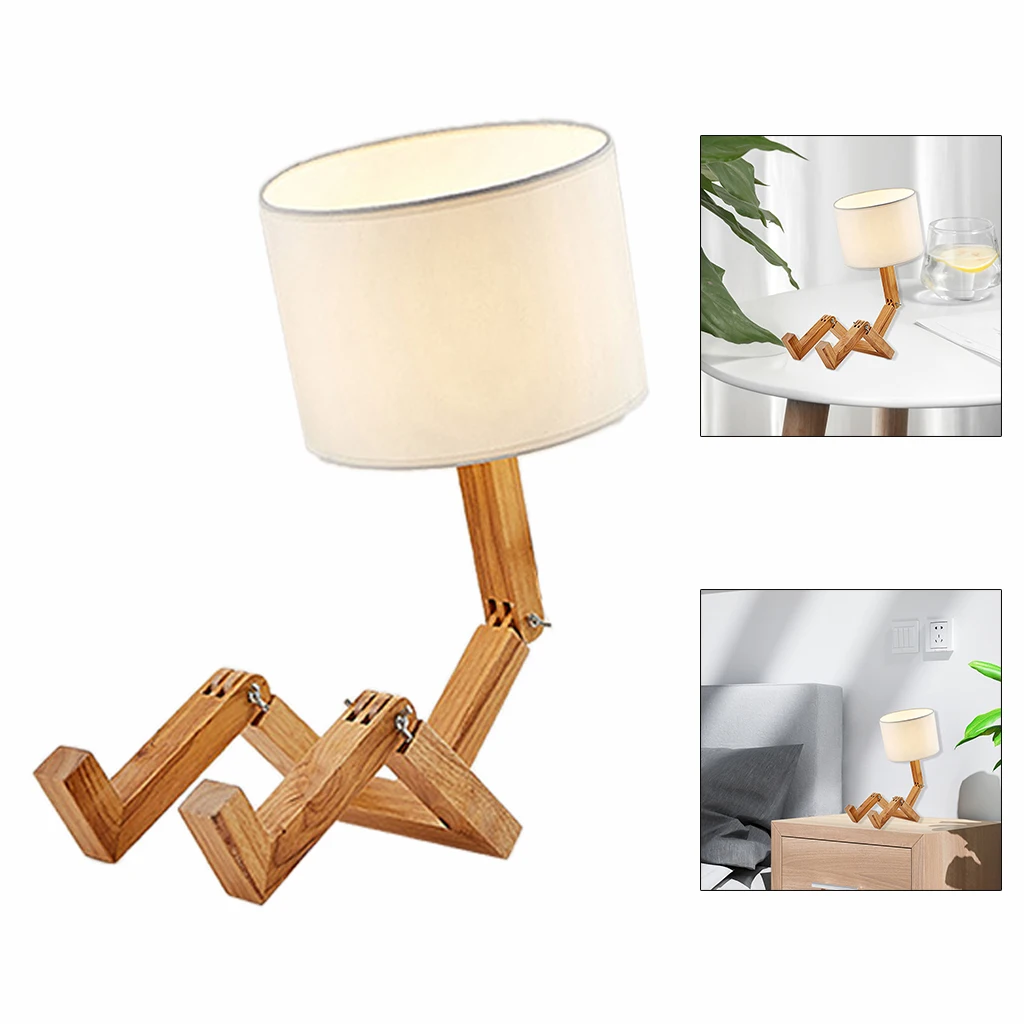 

Modern Adjustable Wooden Bedside Table Lamp Nightstand Desk Lamp Living Room
