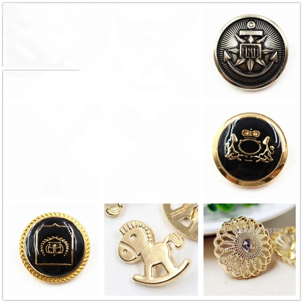 Бесплатная доставка 10 шт металлические кнопки золотого цвета всемирно известные