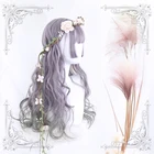 Серый фиолетовый кавайный парик Лолита Харадзюку длинные вьющиеся волосы Hime Cut объемная волна для взрослых шикарные девушки женщины принцесса косплей повседневная одежда