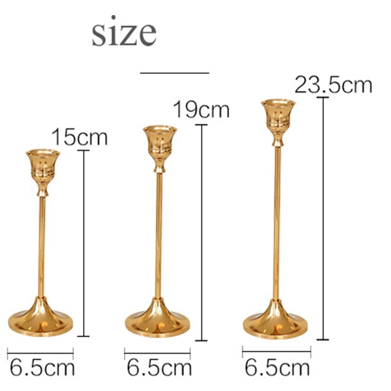 Fashion-3Pcs подсвечники, золотые свадебные подсвечники, украшения для бара, вечерние, для гостиной, дома, декоративный подсвечник, ужин при свечах