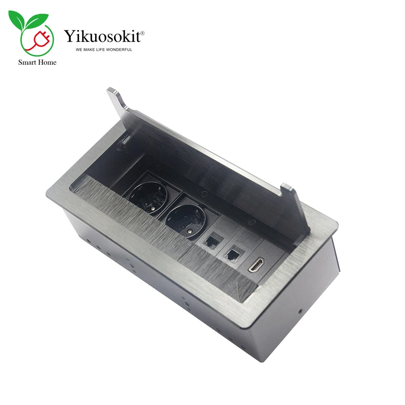 

2-сторонние вилки ЕС RJ45 TEL VGA HDMI порты встроенные прямоугольные электрические розетки с крышкой настольные розетки удлинитель