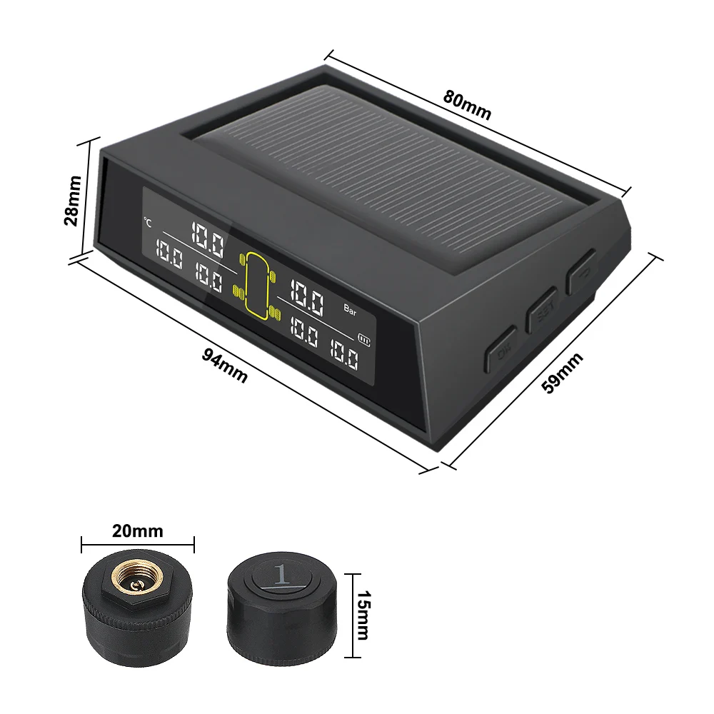 Система контроля давления в шинах TPMS цветной ЖК-экран на солнечной батарее
