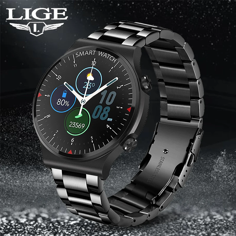 

LIGE Smart Watch Men Women 2021 Bluetooth Call Watch Heart Rate Monitor Pedometer DIY Watch Face Smartwatch Men For Android IOS