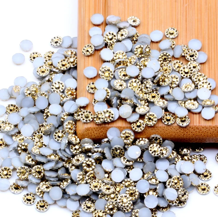 

Jelly Gold Color 2mm,3mm,4mm,5mm,6mm Facets FlatBack Resin Rhinestone Nail Art Garment Decoration Stones/Beads