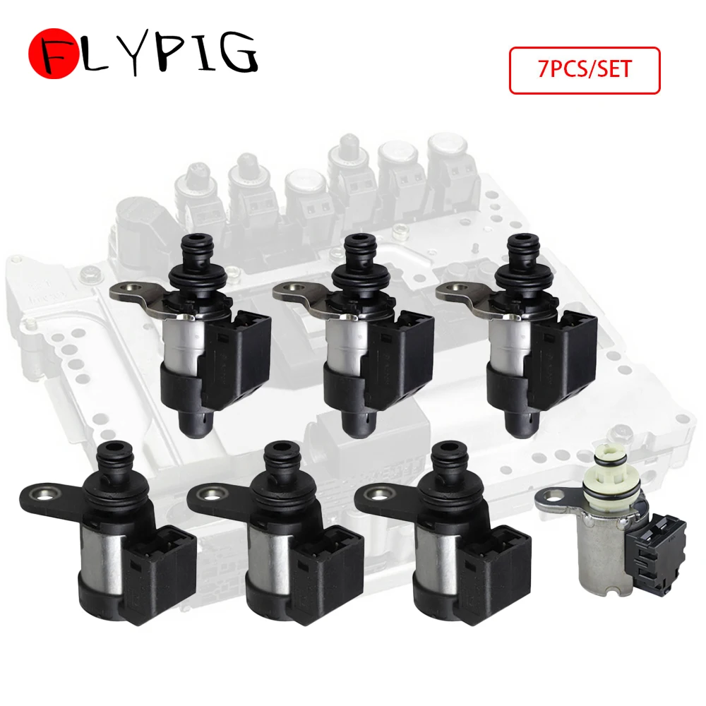 

FLYPIG 7 шт. Электромагнит коробки передач Наборы RE5R05A 63431A-U 31941-1FX02 Hi-Мощность для Nissan Hyundai Pathfinder 02UP высокое Ом