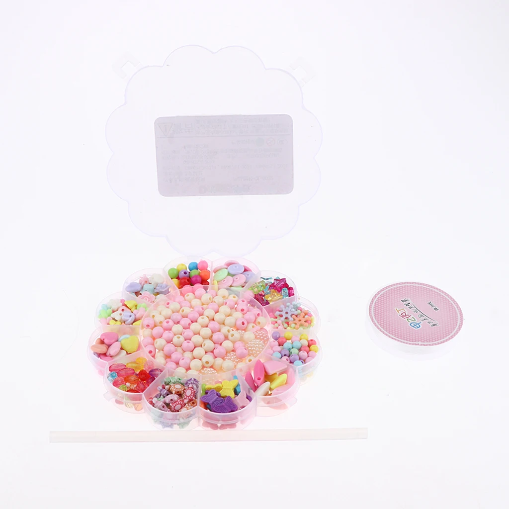 

510PCS Mixed Color Shape Acrylic Beads with Storage Box for Jewelry DIY