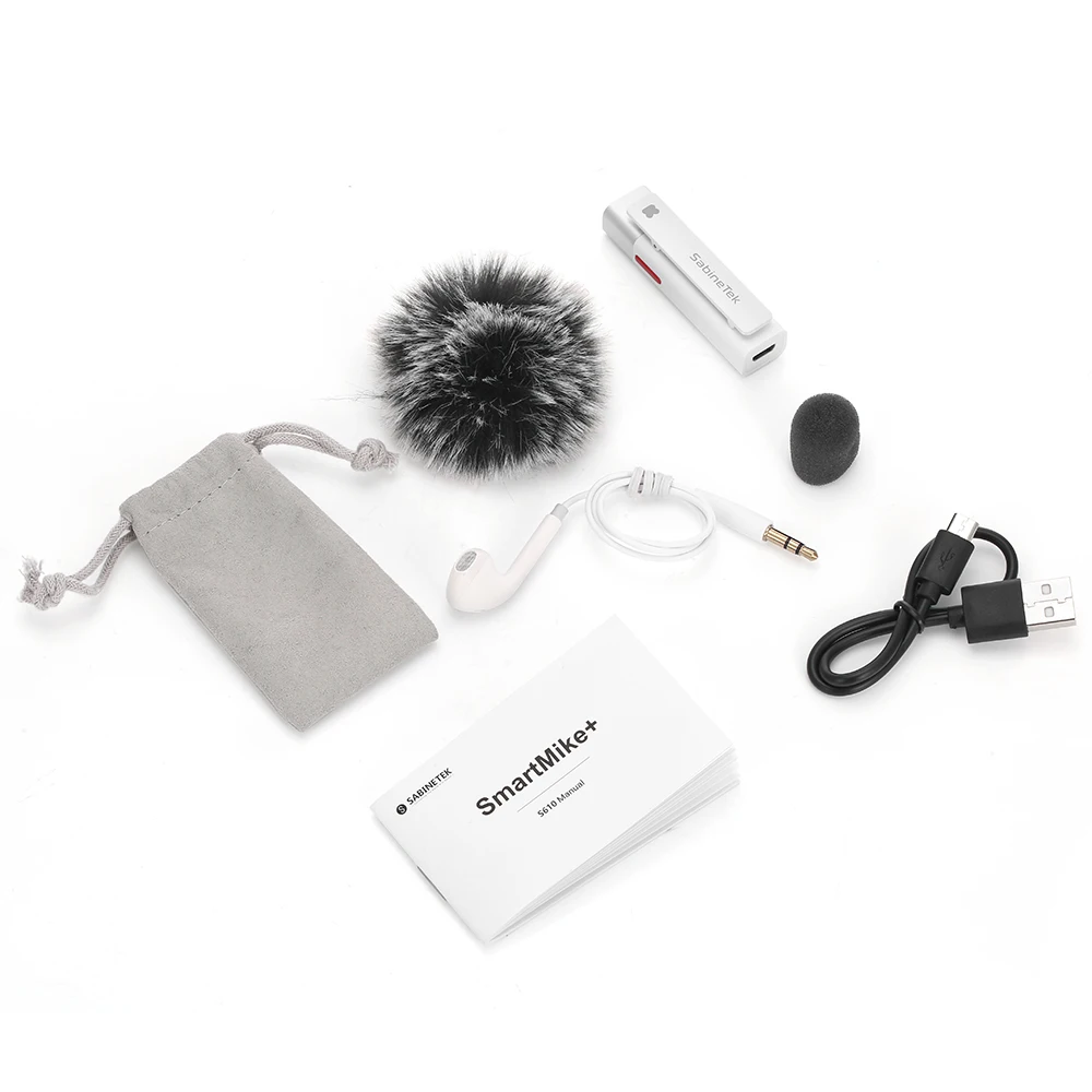 SABINETEK SmartMike + True TWS беспроводной Bluetooth стерео Vlog радио в режиме реального времени