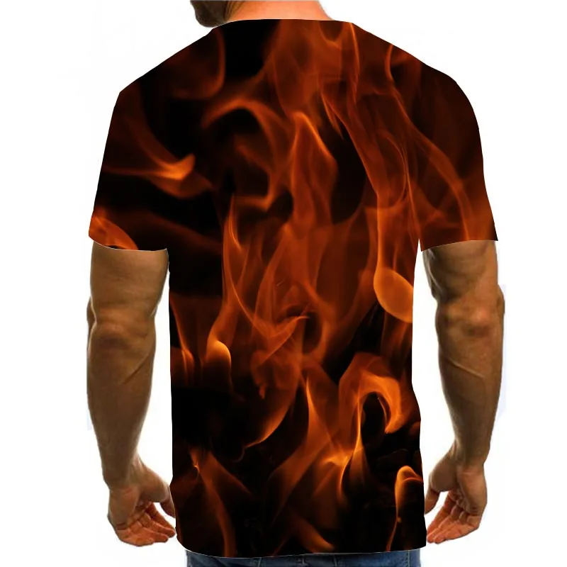 

Men's Flame Shirt 3D Print T-Shirt Summer Graphic Tees Fire Pattern Tops