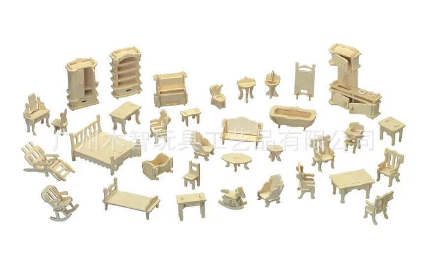 

Строительная модель «сделай сам», ручная работа, врезная и сосна, Сборная Мебель для квартиры, 3D модель-пазл, обучающие игрушки