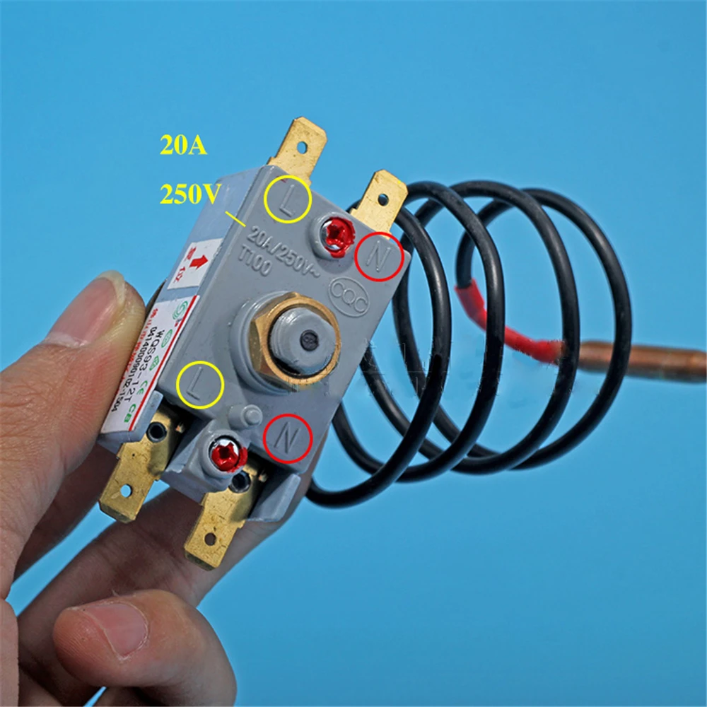 1PC WQS93-12T Thermostat Limiter 20A Manual Reset Electric Water Heater Four Feet with 93℃ Temperature | Бытовая техника