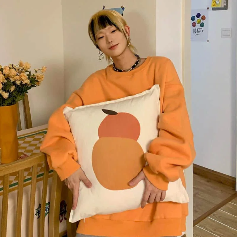 

sweatshirt men and women loose hoodies ins trend couple round neck jacket early autumn pure color oversize round neck male tops