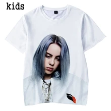 2019 г. Billie Eilish/Летняя футболка для мальчиков детская с 3d принтом