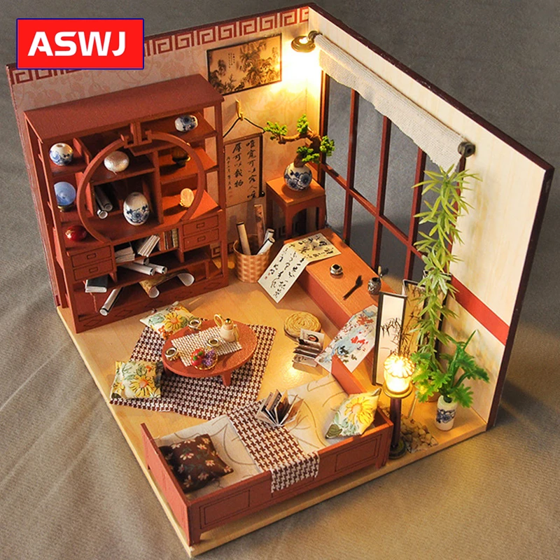 Кукольный домик сделай сам деревянный миниатюрный дом для кукол набор мебели