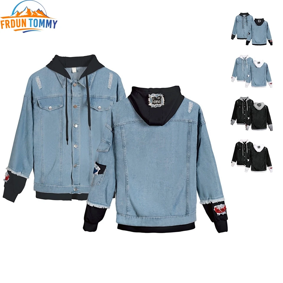 Куртка женская джинсовая Бомбер с капюшоном ковбойская Джинсовая Верхняя одежда