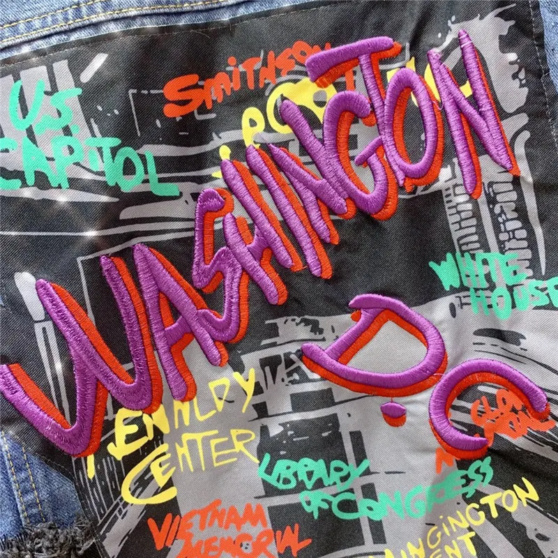 

Jeans Jacket Women Zipper Patch Patchwork Jackets Fashion Letter Embroidery Denim Jacket Female Loose Oversize Jeans Coat 2021