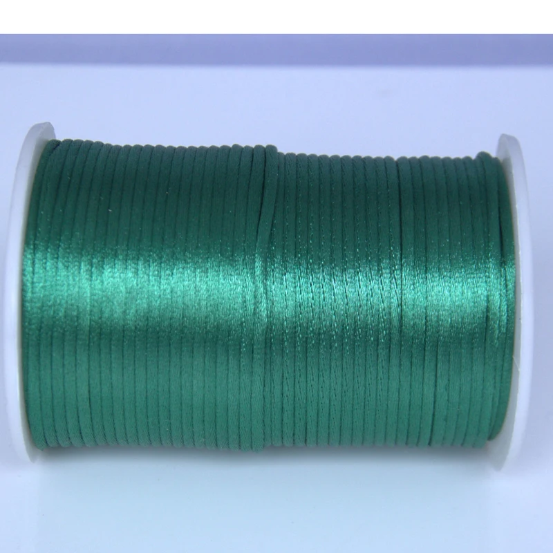 10 ярдов зеленый 2 мм погремушка атласный шнур макраме бисероплетение нейлоновая