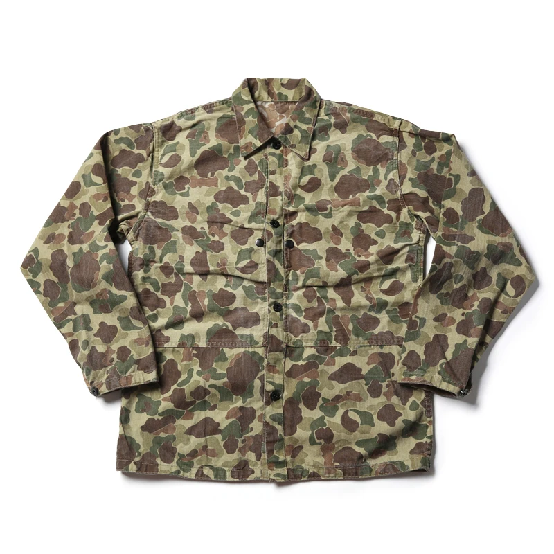 Bronson USMC P-44 Duck Hunter Camo Jacket Vintage Men's HBT WW2 Military Uniform