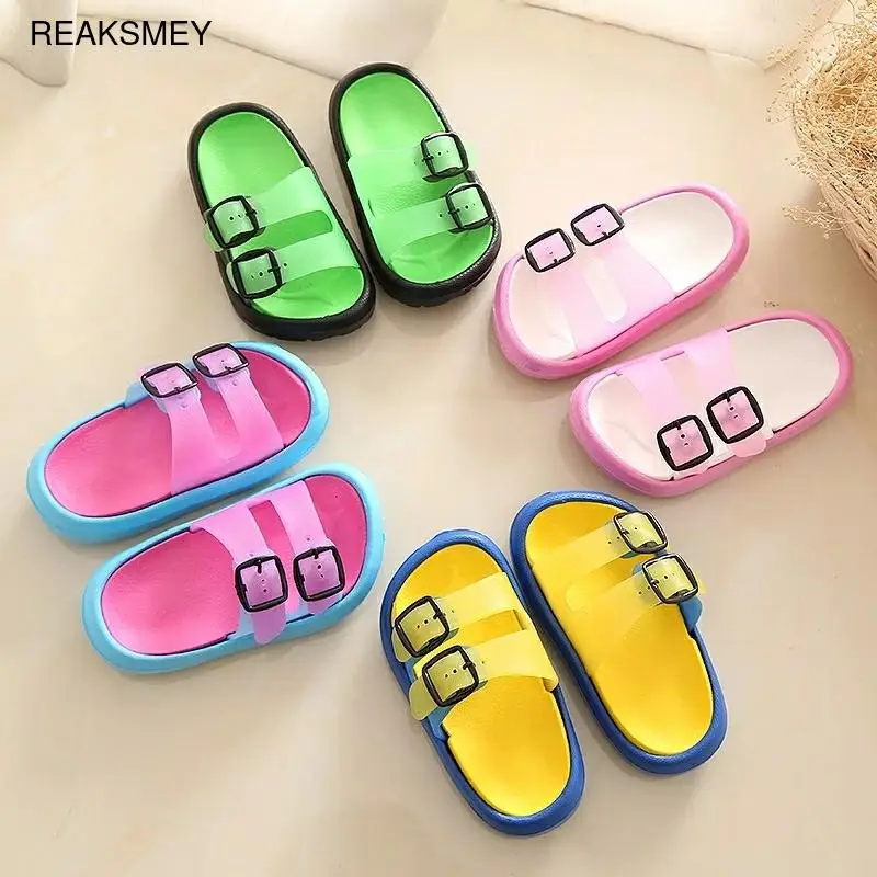 Шлепанцы детские Нескользящие пляжные сандалии плоская подошва летняя