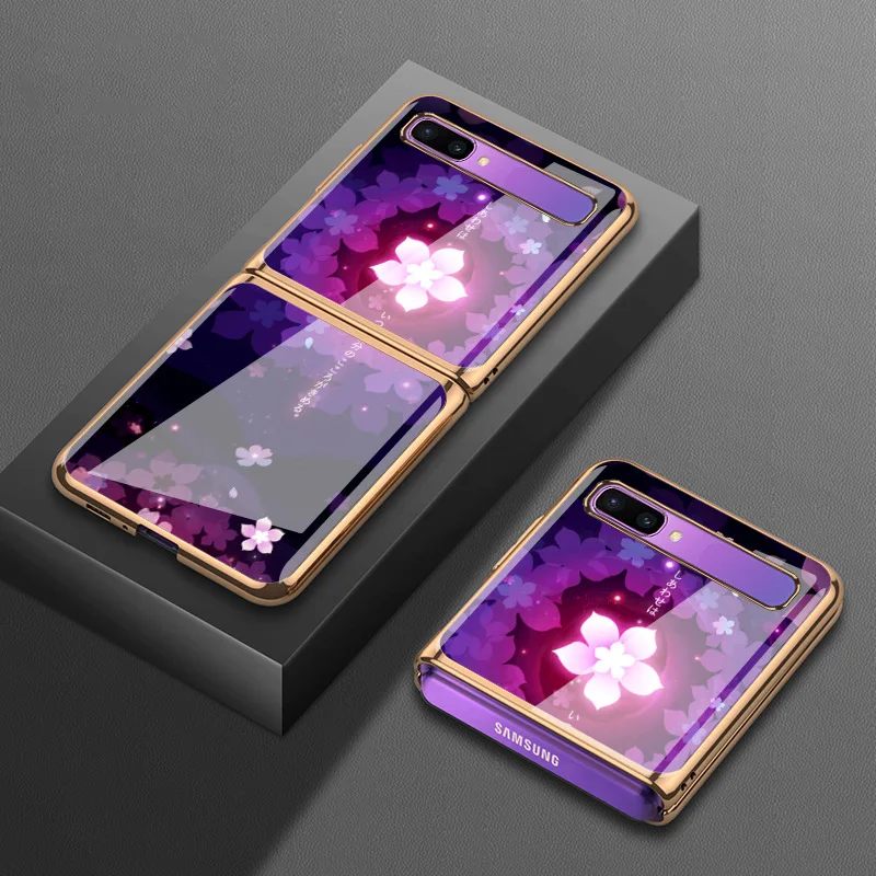 for samsung galaxy z flip 5g luxruy plated phone case for samsung galaxy z flip sm f7070 f700n f7000 anti fall shockproof cover free global shipping