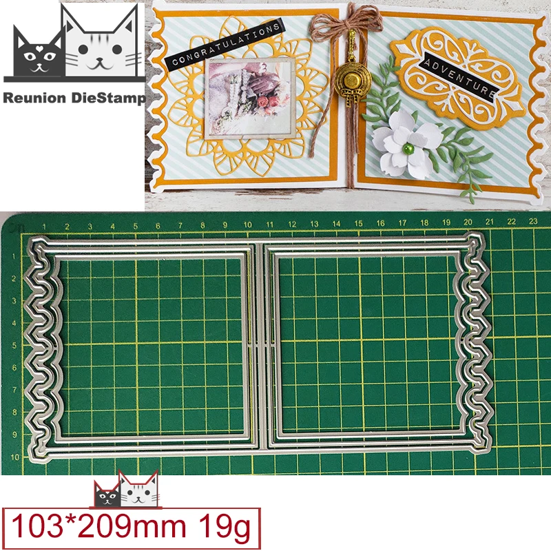 

Большая двойная свободная рамка с листьями, металлические Вырубные штампы, скрапбукинг, фотография, сделай сам, подарочная карта, украшение...