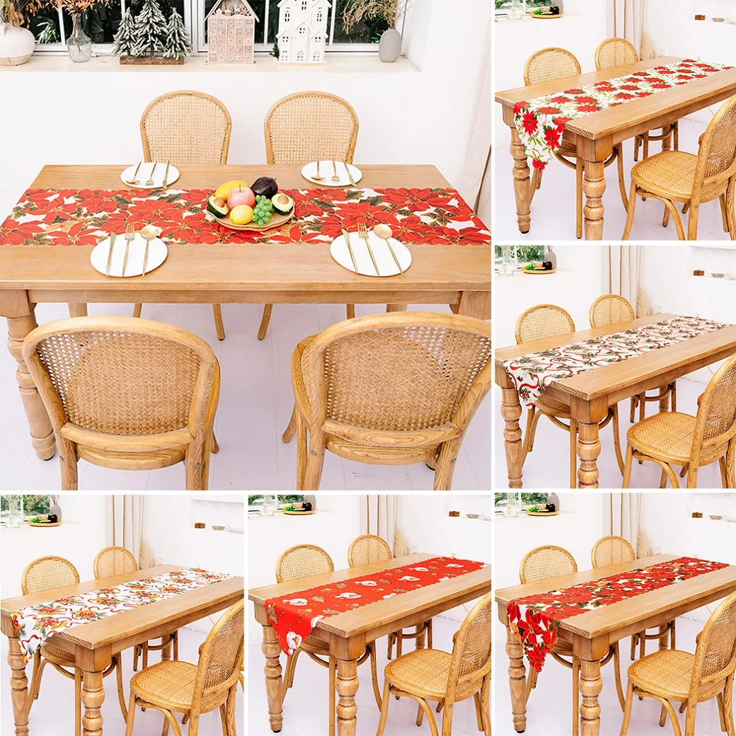 

Christmas Table Runners Non-slip Tablecloth Table Runner For Xmas Dining Tables Natale Decoration New Year Decorations 2022
