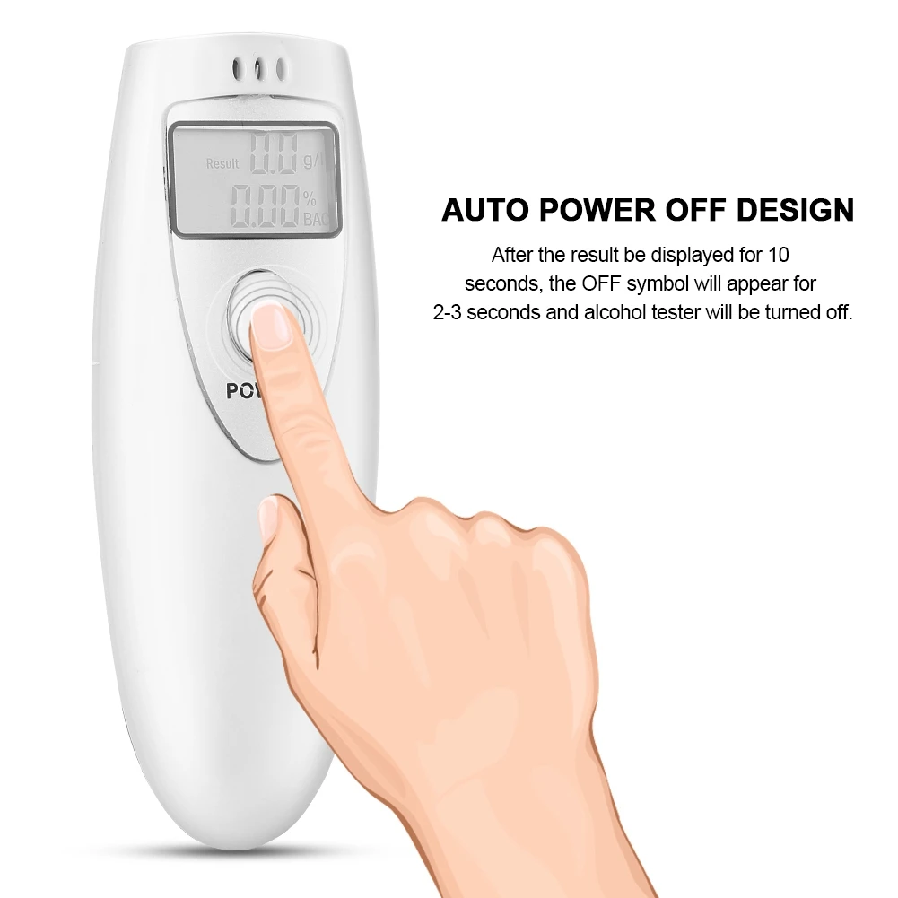 Цифровой алкотестер полицейский анализатор алкоголя с ЖК-дисплеем и подсветкой