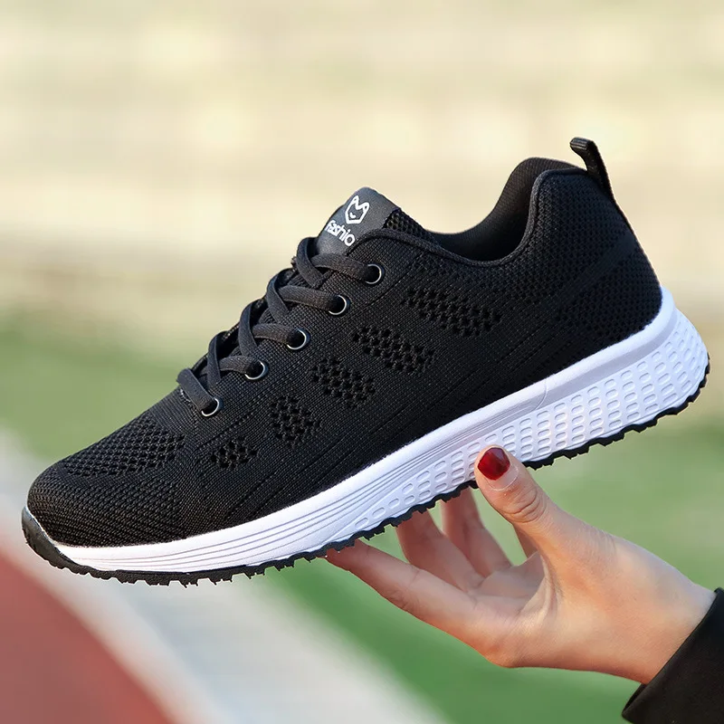 Кроссовки женские сетчатые на платформе дышащие Вулканизированная подошва