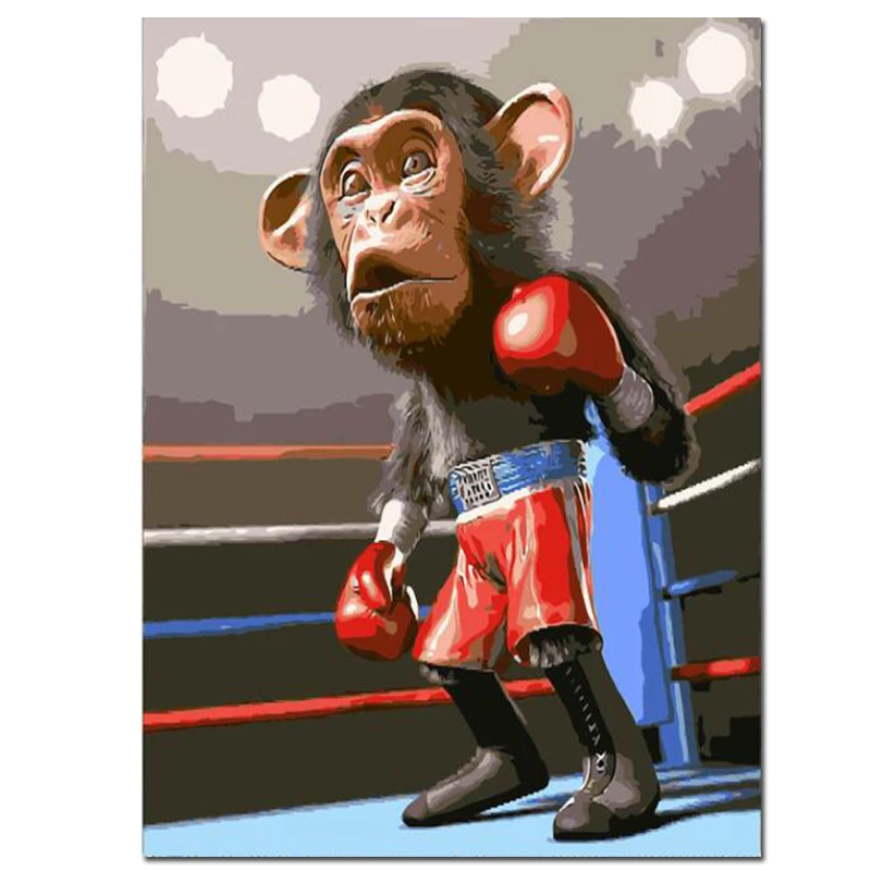 Бокс обезьянка Алмазная вышивка забавные обезьяны полный квадрат Стразы мозаика