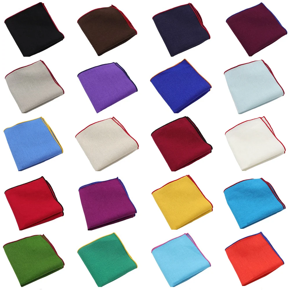 Мужские стильные льняные хлопковые Красочные свадебный квадратный Карманный