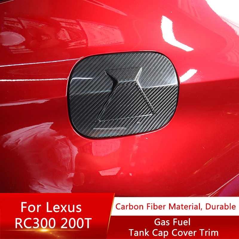 QHCP Carbon Fiber Car Gas Tank Cover Fuel Oil Cap Decor Trims Sticker Exterior Accessories Auto Parts For Lexus RC300 200T |