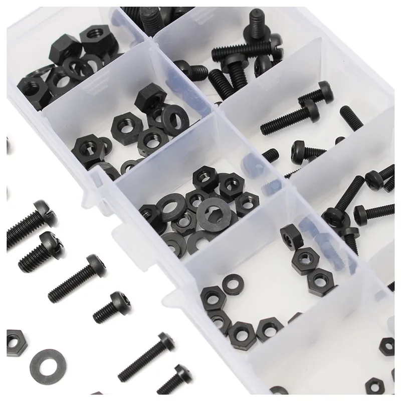 HOT-150Pcs M2 M2.5 M3 M4 M5 нейлон Болт шестигранный винт гайка противостояние ассортимент