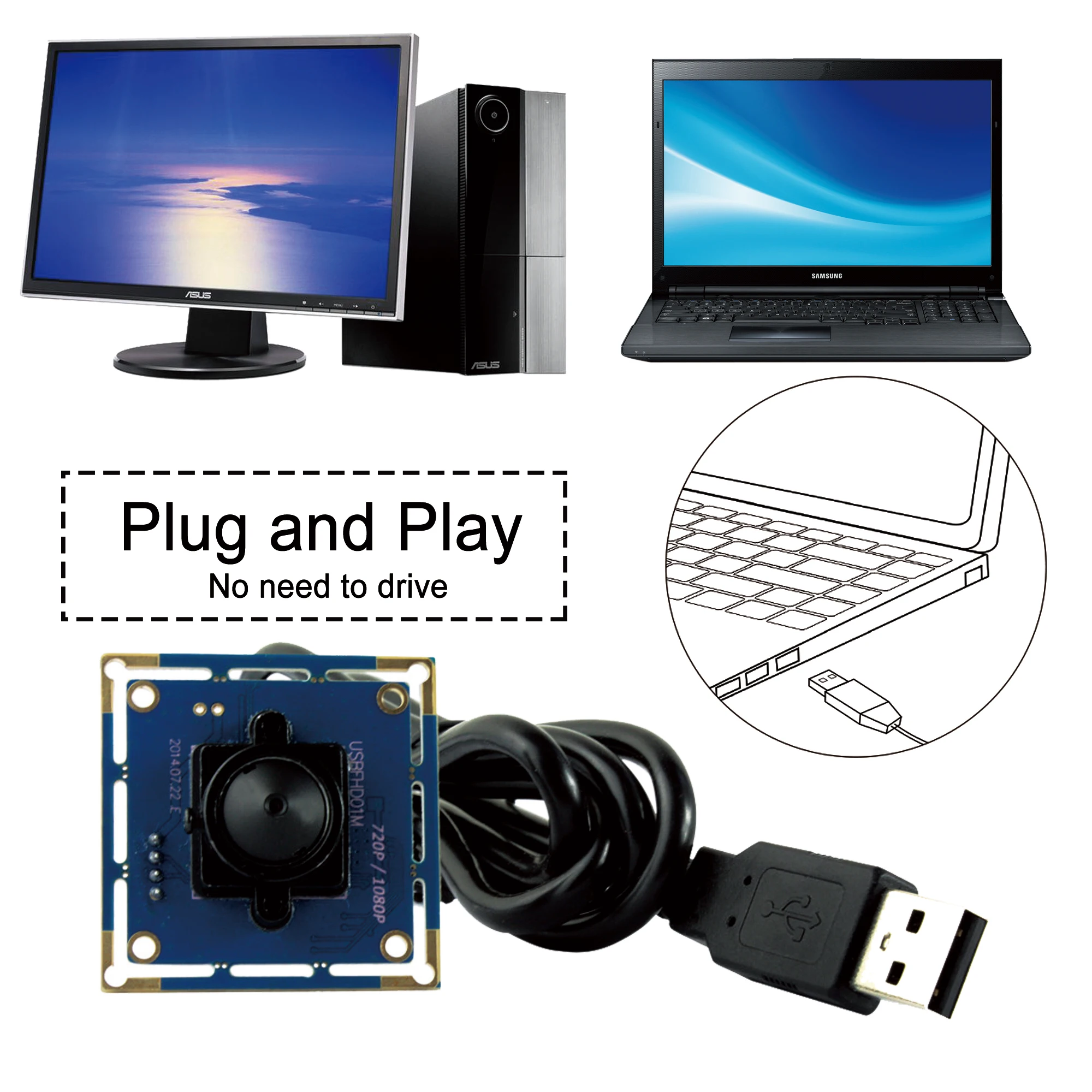 Веб камера ELP с бесплатным драйвером 1080 кадров в секунду USB2.0 OV2710 HD датчик 2 МП 3 7 P