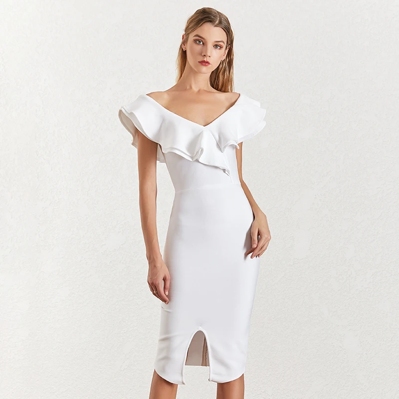 TWOTWINSTYLE тонкое сексуальное летнее платье для женщин с открытыми плечами оборками