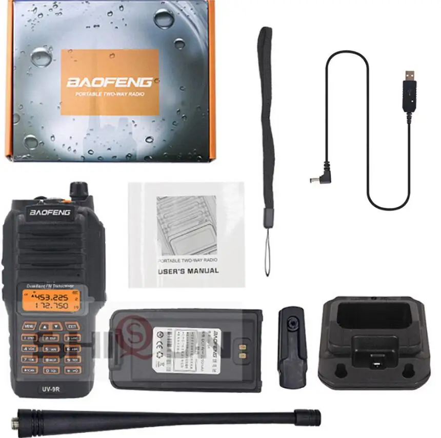 FM Radio 10KM IP67 Waterproof Dual Band 136-174 400-520MHz Ham Radio 8W Walkie Talkie Waterproof Dustproof Outdoor Civil