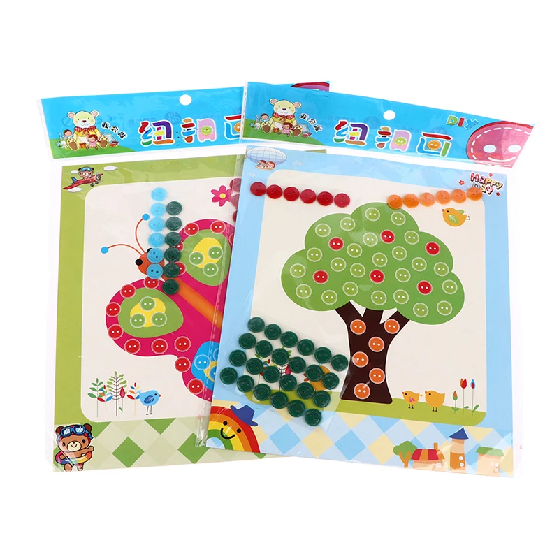 

5Pcs Kids DIY Button Stickers Drawing Toys Handmade School Art Class Painting Drawing Craft Toys Children Early Educational