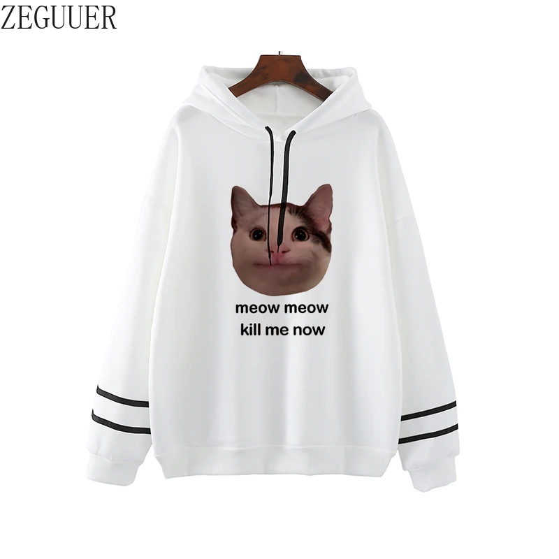

Забавные женские толстовки Cat Kawaii, женские забавные Модные топы, винтажные толстовки, крутая уличная одежда, женская одежда в стиле Харадзюк...