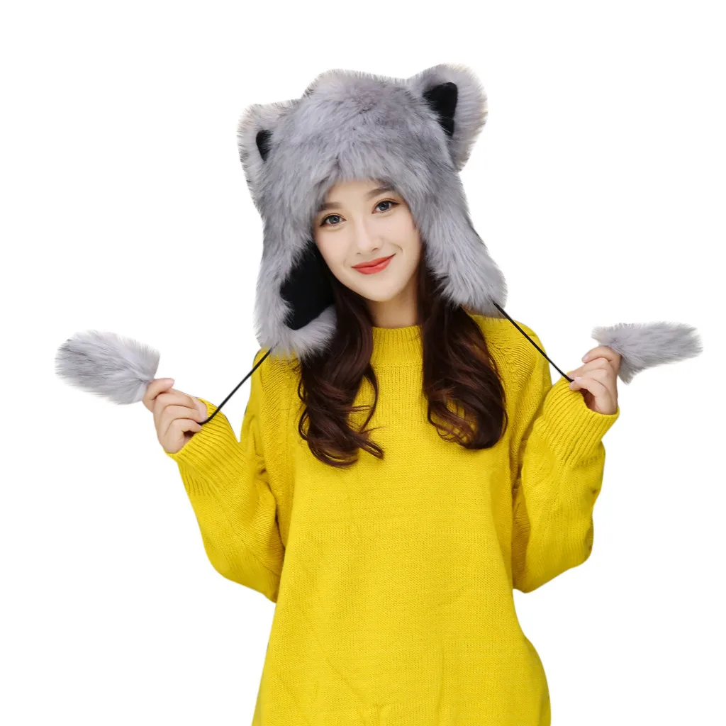 SAGACE новинка женская зимняя плюшевая супер толстая Милая мультяшная шапка защита