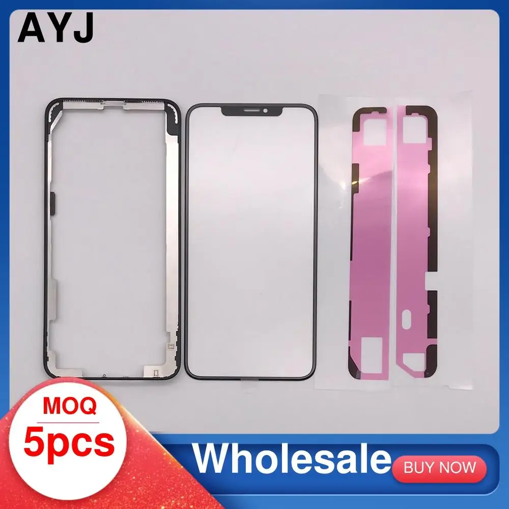 5pcs Front Screen Outer Glass OCA Frame Bezel For iPhone 12 Mini 11 Pro X XS Max Xr Sreen Lens Replacement Adhesive Sticker - купить по