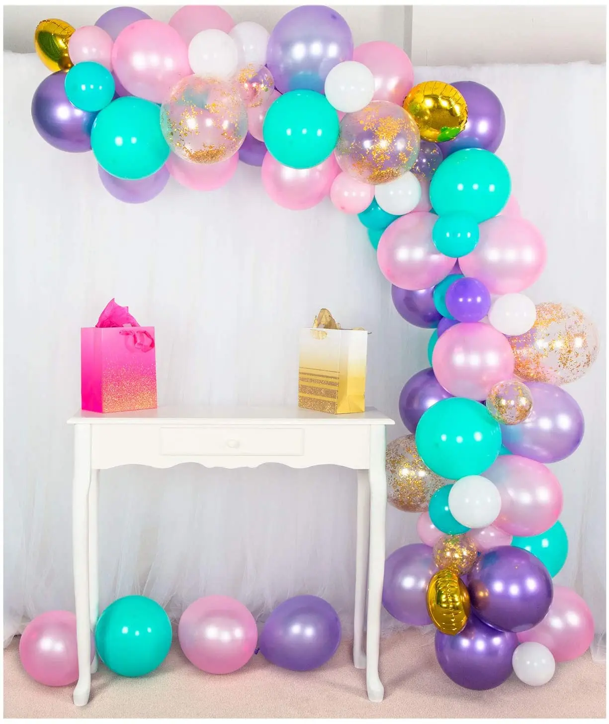

132pcs/lot Pink Purple Balloons Arch Kit Garland Shimmer Confetti balloons Color Baby Shower balloons Birthday Party Decoration