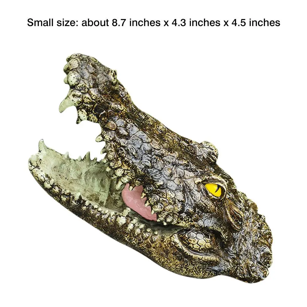 

Realistic Lifelike Crocodile Head Decoy Garden Pond Floating Open Mouth Crocodile Head Water Decoy For Garden Pond Hunting Decoy