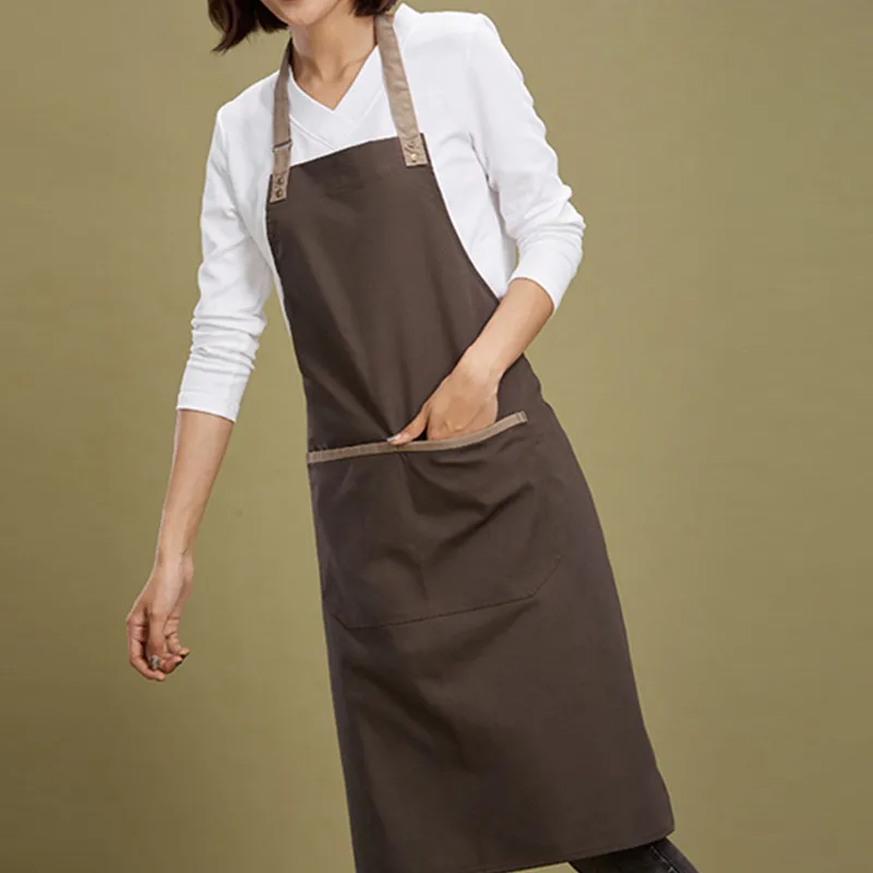 Coffee Хаки кофе черный хлопок фартук бариста бармен Бейкер официанты шеф-повара ресторан отель униформа флорист садовник рабочая одежда D71 - Цвет: Coffee