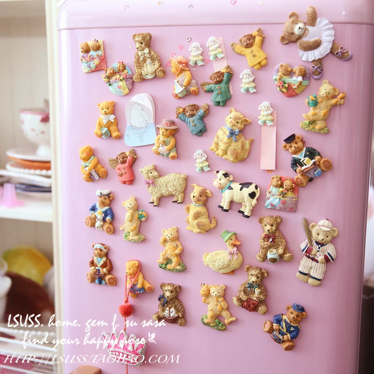 Небольшой Магнит на холодильник с животным ручной росписью смолы блокнот для