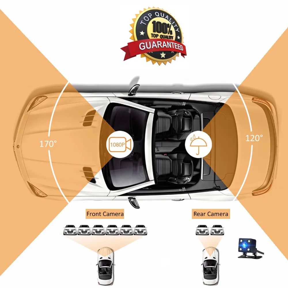 Автомобильный семейный видеорегистратор новый с двумя объективами Full HD 1080 P 4