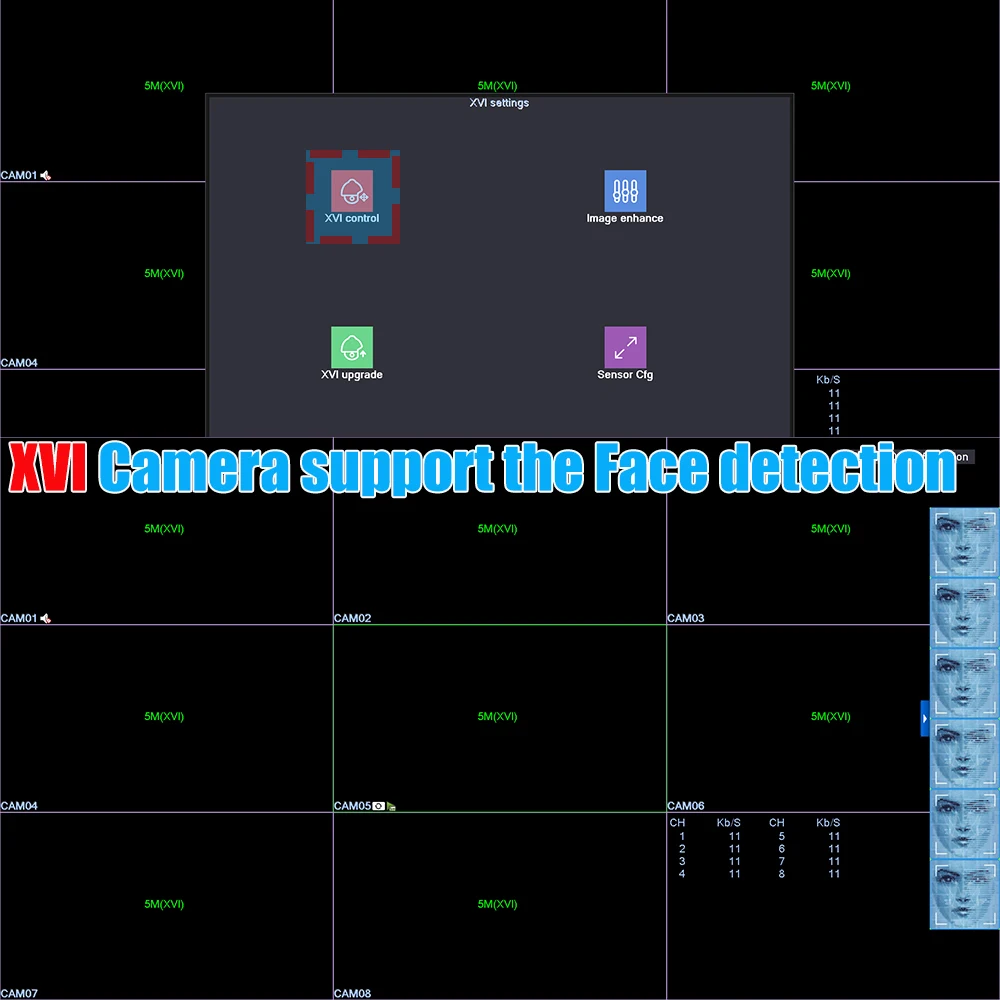 6 в 1 гибридный видеорегистратор с функцией распознавания лиц H.265 AHD DVR 4/8 каналов NVR