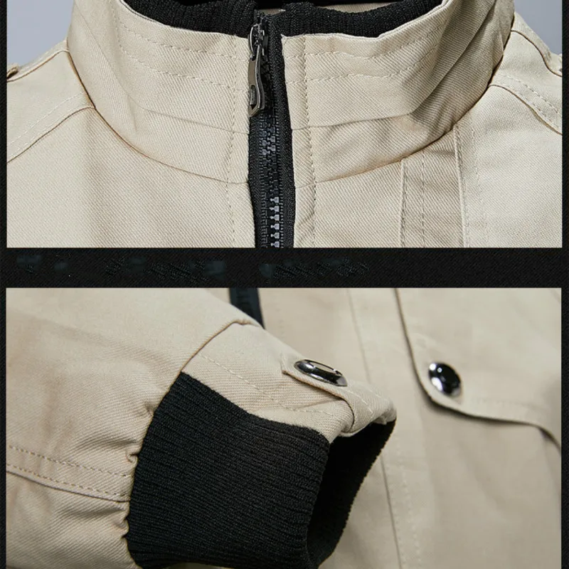 

Fall and Winter Men's Stand-up Collar Cotton Washed Jacket Large Size Casual All-match Air Force Jacket Trendy Men