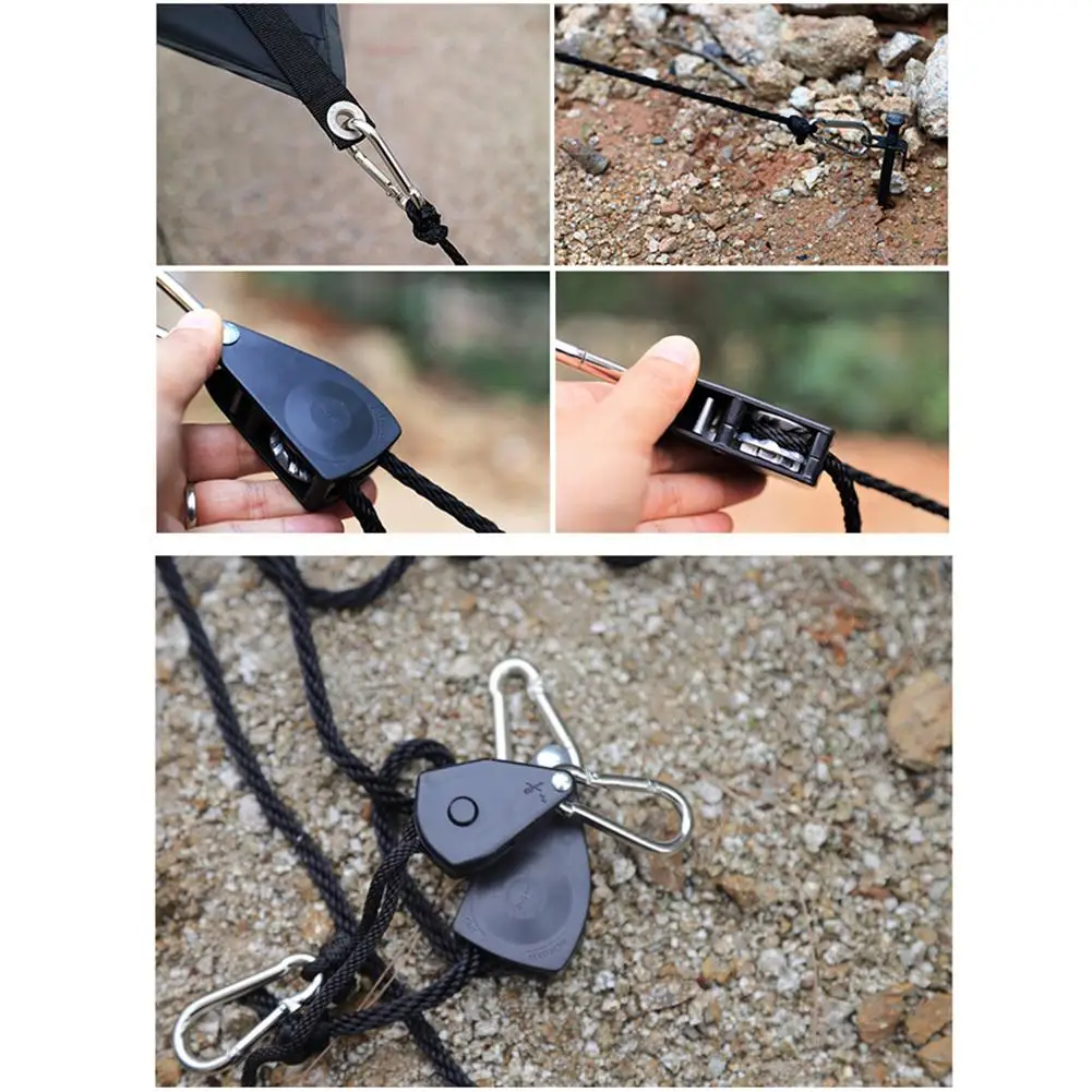 

4 PCS Nylon Rope Ratchet Yoyo Hangers Light Hanging Kit for LED Grow Light Grow Tent Room Adjustable Ratchet Rope Hanger