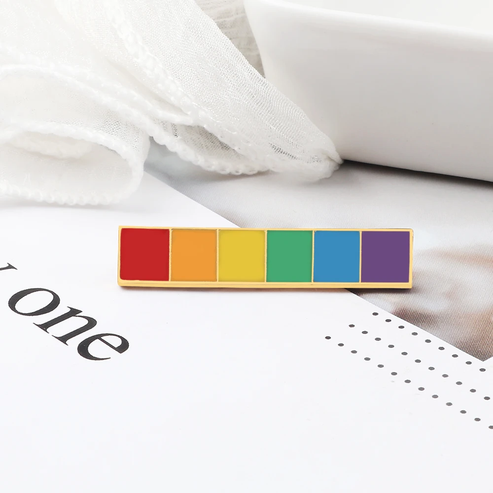 Новое поступление ЛГБТ радуга прямоугольная эмалированная булавка высокое