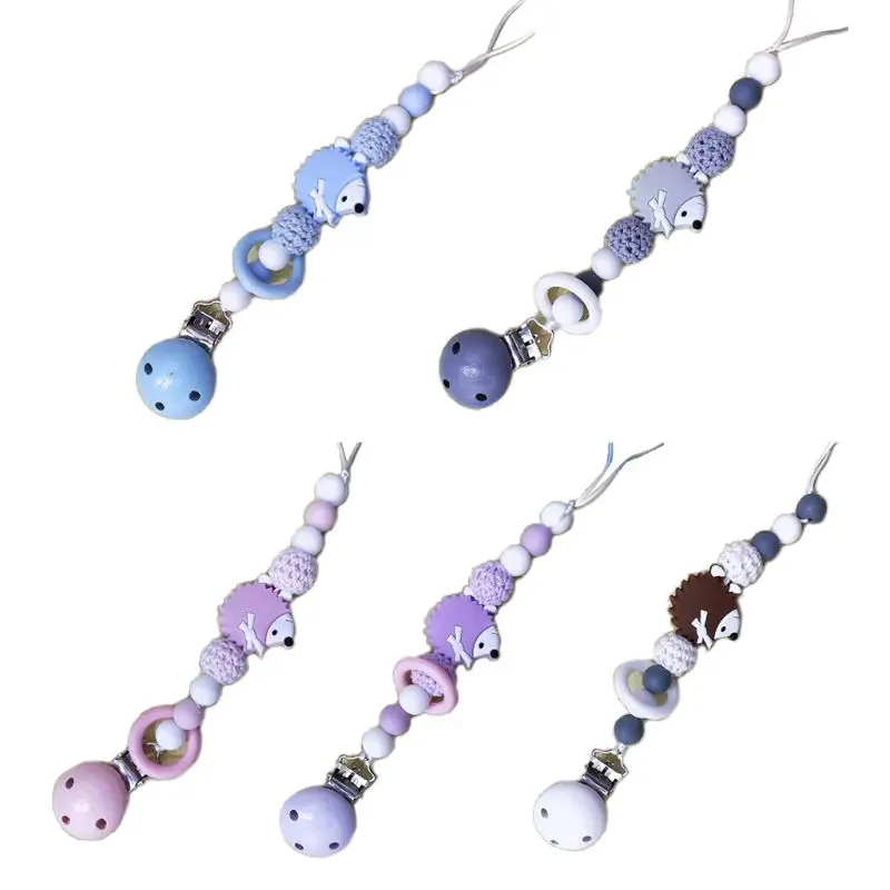 

Lovely Hedgehog Shape Newborn Silicone Pacifier Chain Safety Teething Toy 19QF