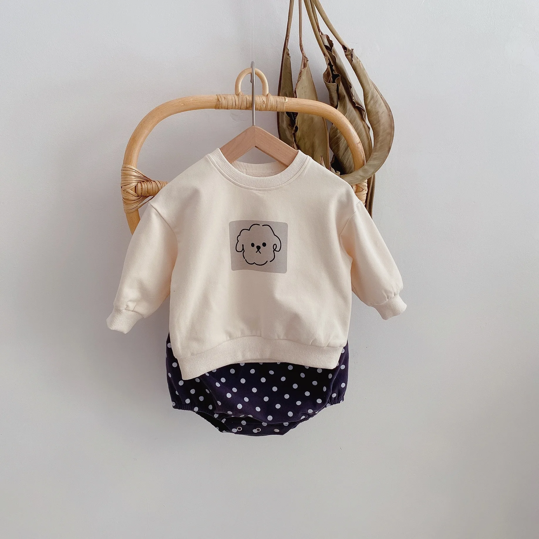 

Baby Clothes Set 2020 New Boys Girls Long Sleeve Cartoon Sweatshirt Cute Cotton Children Dot Shorts Fashion Clothing Set Outfits