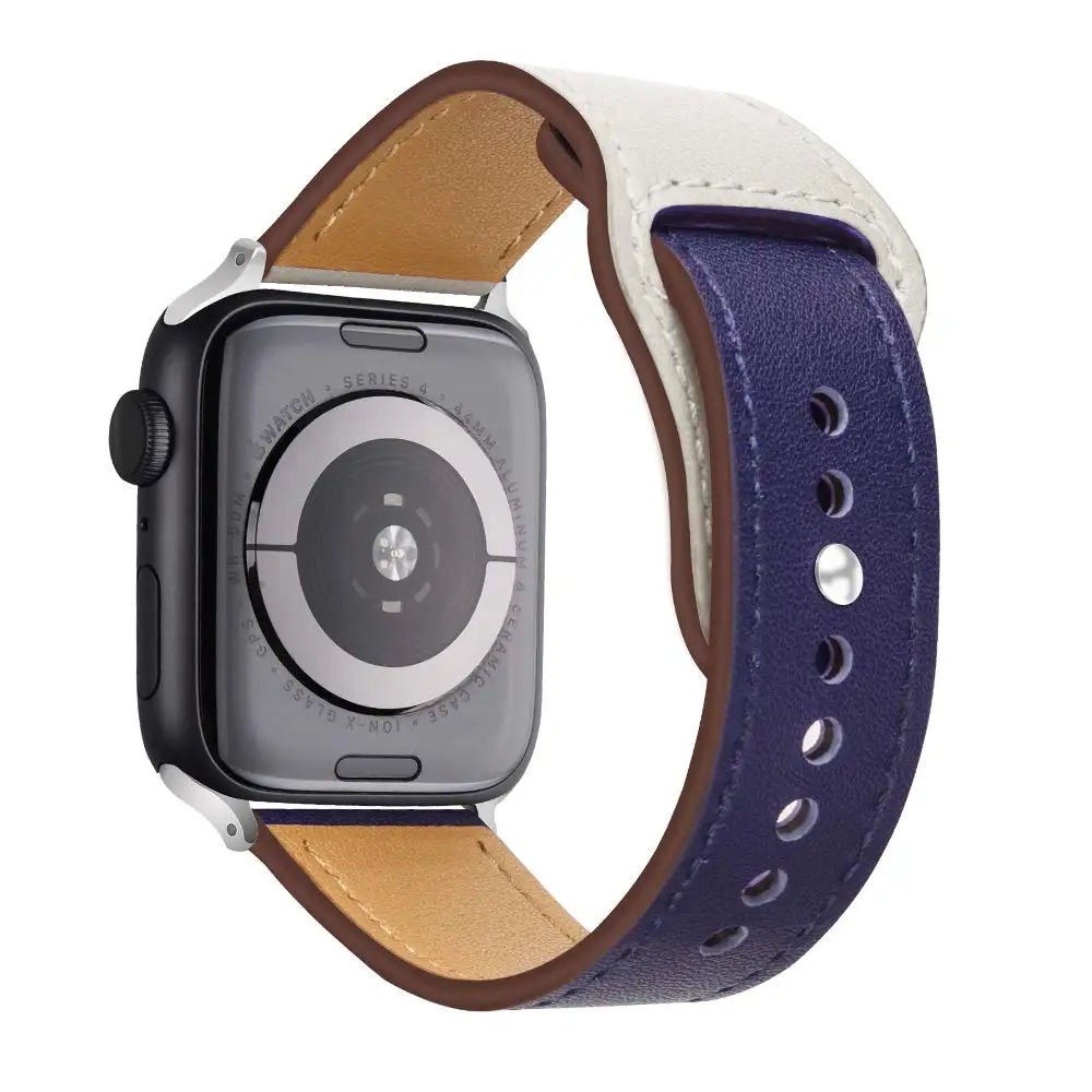 

Ремешок кожаный для Apple Watch Band 44 мм, винтажный браслет с пряжкой из нержавеющей стали 304 для Apple Watch 40 41 45 38 мм серии SE 76